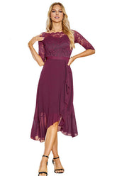 Pink Midi Length Bridesmaid Cocktail Dress